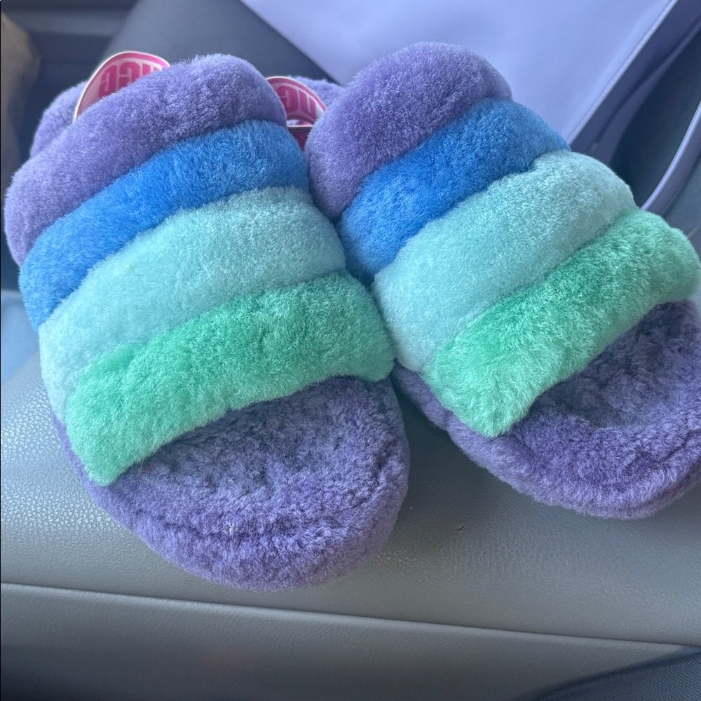 UGG Colorful Fuzzy Slippers